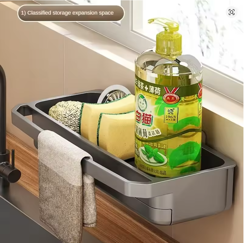 Self-Draining Kitchen Sink Organizer